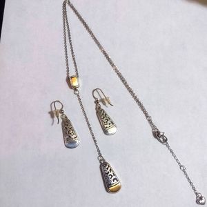 Brighton Catania French Wire Y Necklace and Matching Pendant Earings